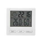 mini horloge alarme blanc affichage température humidité emojis moderne compact lcd numérique