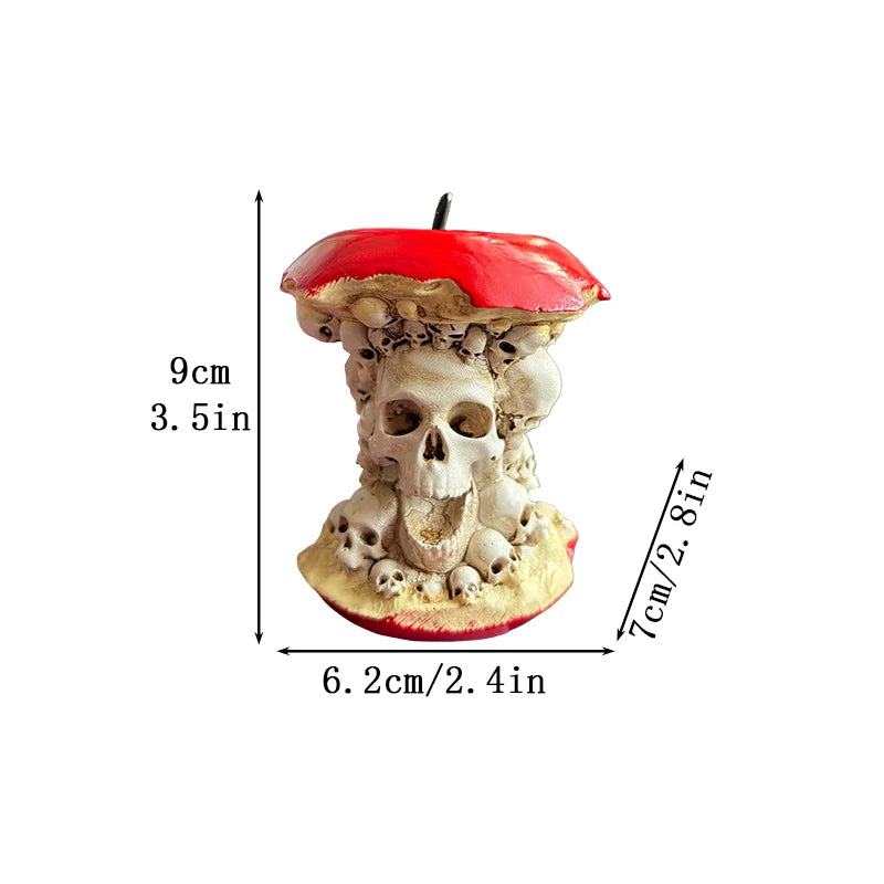 bougies crânes rouge blanche noël halloween mariage anniversaire gothique artisanal festive horreur