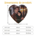 cœur pierre marron moderne photo gravée pouces support trépied decoration intérieur cadeau