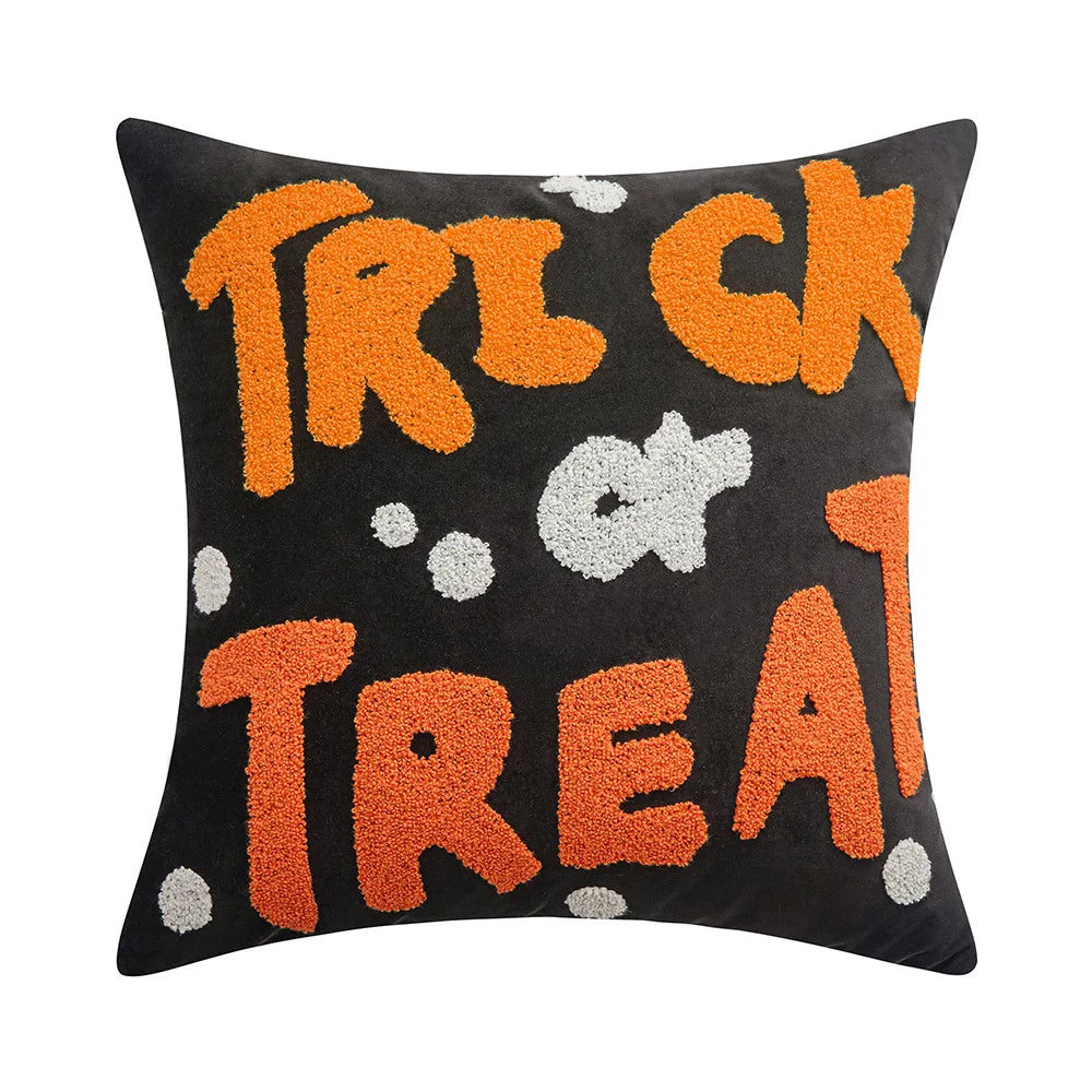 taies d'oreiller halloween orange citrouille araignée deco sofa lit polyester respectueux environnement non toxique