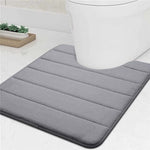 tapis toilette gris moderne antidérapant absorbant texture douce 50cm 40cm