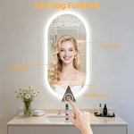 miroir lumineux ovale éclairage led moderne anti buée blanc beige gris