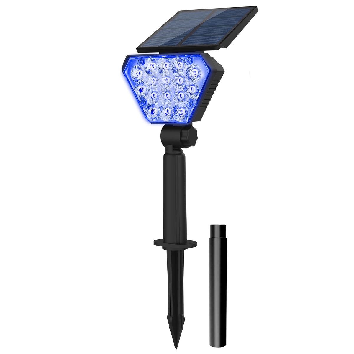 projecteur solaire led noir moderne ip65 étanche autonomes vacances jardin extérieur contemporain