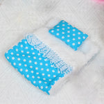draps lits miniatures oreillers figurines animaux motifs floraux mignon meubles chambre enfants