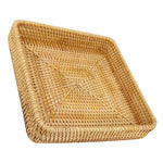 panier rangement rotin tissé traditionnel fruits collations maison pique nique camping beige clair