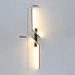 lampe murale led moderne 100cm noir interrupteur éclairage ambiance chambre salon