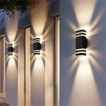 applique murale extérieure led étanche contemporaine géométrique noir blanc