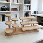 support bijoux bois clair moderne minimaliste lisse réutilisable articles divers exposants