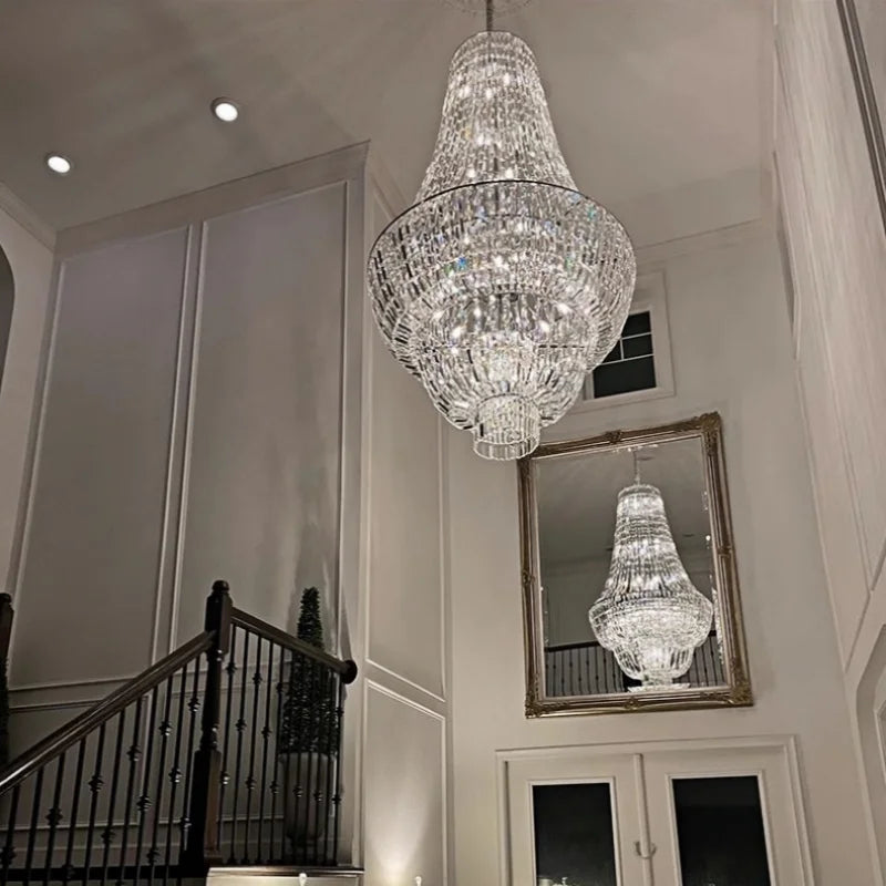 lustre cristal facettes transparent classique salon chambre éclairage deco pendentif facile lumière chambre decoration