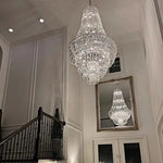 lustre cristal facettes transparent classique salon chambre éclairage deco pendentif facile lumière chambre decoration