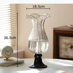 vase transparent gravé rose noir vert violet strié classique moderne table