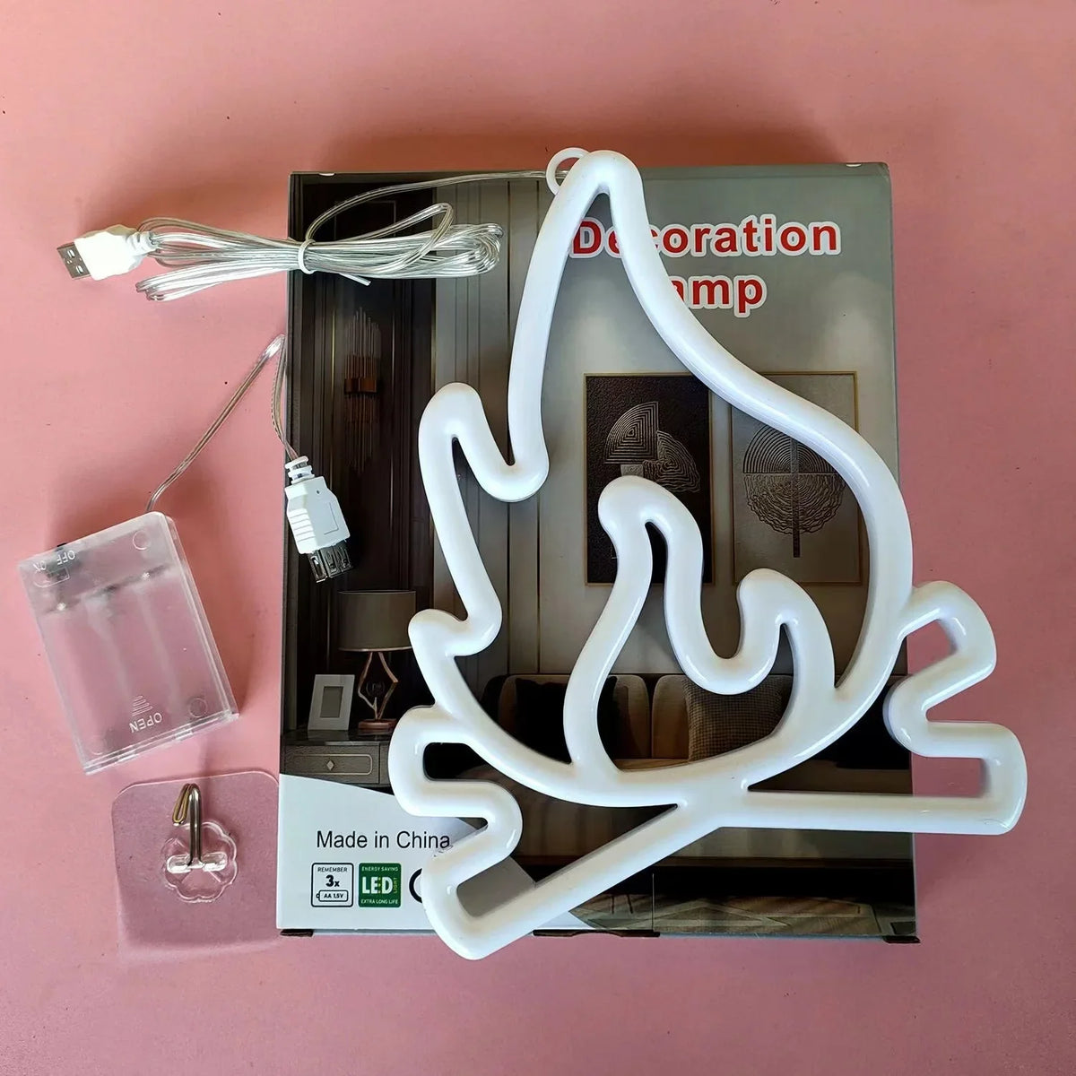 néon lumineux étoile nuage chauve souris foudre planète moderne minimaliste câble adaptateur
