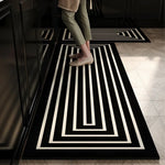 lot tapis cuisine antidérapants noir blanc motif géométrique moderne 60x40 cm