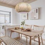 suspension lumineuse moderne bambou naturel 40cm 50cm 60cm beige opacité tissée rustique