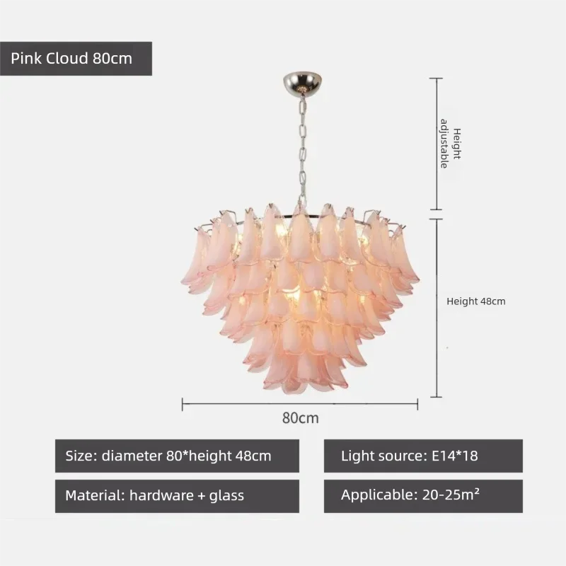 Suspension lumineuse moderne verre blanc translucide chaîne organique 50cm 60cm 80cm lumière froide naturelle