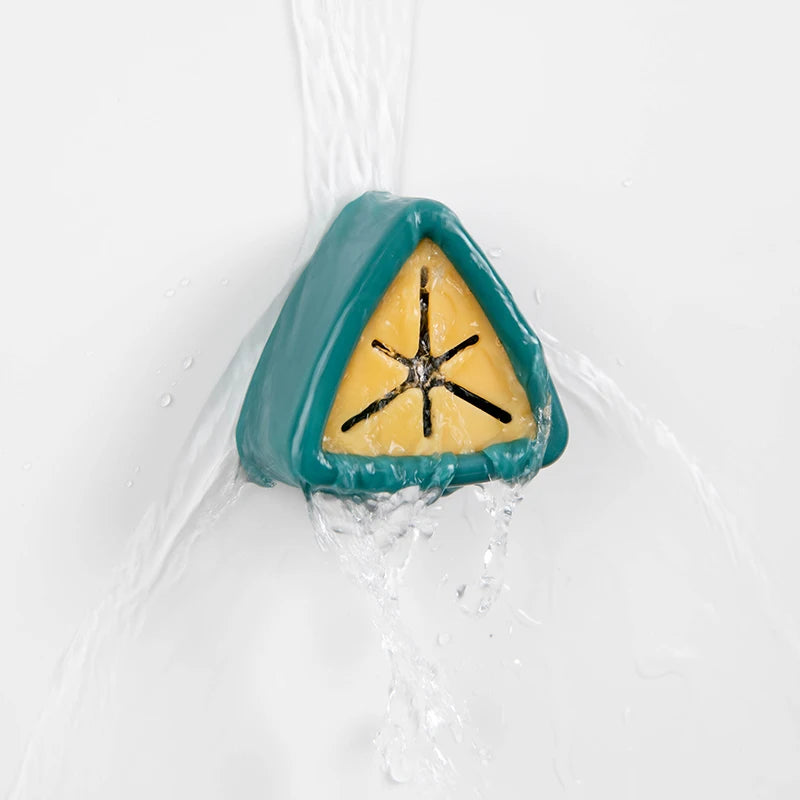 porte serviettes adhésifs moderne vert foncé rose bleu triangle central salle bains cuisine accroches