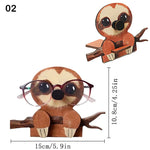 porte lunettes forme animaux pingouin singe bois créatif fonctionnel adhésif