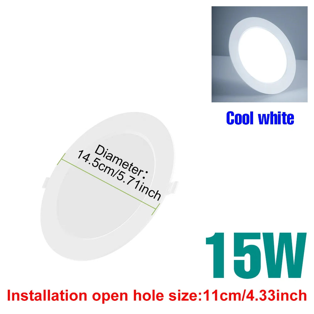 Downlight LED blanc froid 5W 10W 15W 20W 25W spot encastré moderne