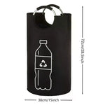 sac pliable rangement recyclage bouteilles plastique symbole recyclage motif utilitaire moderne poignées métalliques toile