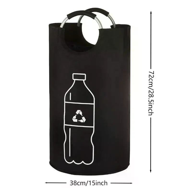 sac pliable rangement recyclage bouteilles plastique symbole recyclage motif utilitaire moderne poignées métalliques toile