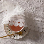 nappe table brodée florale dentelée noël blanc usage extérieur mariage festive polyester rectangle
