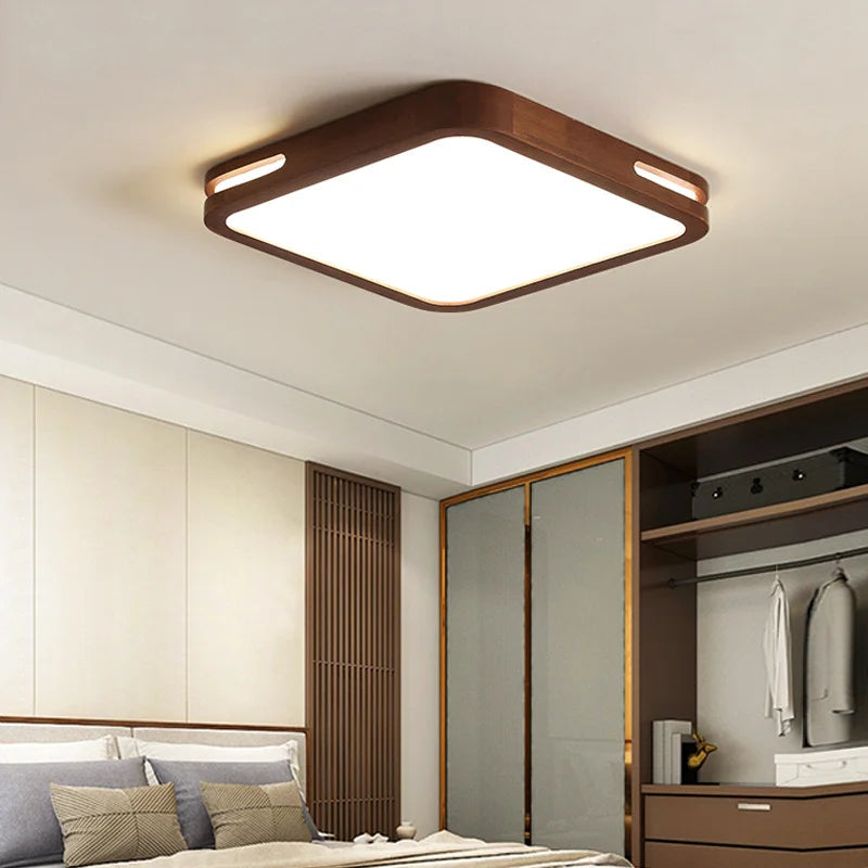 plafonnier moderne bois blanc lampe led ceiling touch switch minimaliste translucent