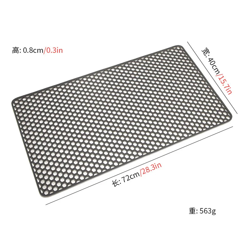 tapis cuisine silicone gris moderne perforé protection évier 72x39.5cmversiblelavabo