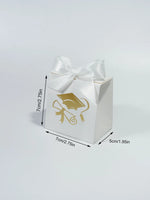 boîtes cadeaux blanc rouge ruban satiné graduation cap classique 100 pièces opaques festives anniversaire
