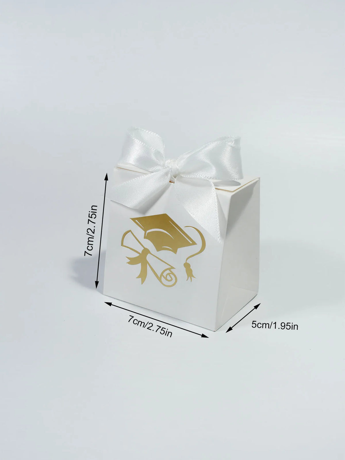 boîtes cadeaux blanc rouge ruban satiné graduation cap classique 100 pièces opaques festives anniversaire
