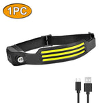 lampe frontale led rechargeable usb modes éclairage nuit camping course pêche boucle ajustable moderne