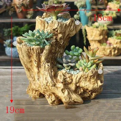 support plantes succulentes pot porcelaine rustique ornements décoration extérieure vases sculptés main