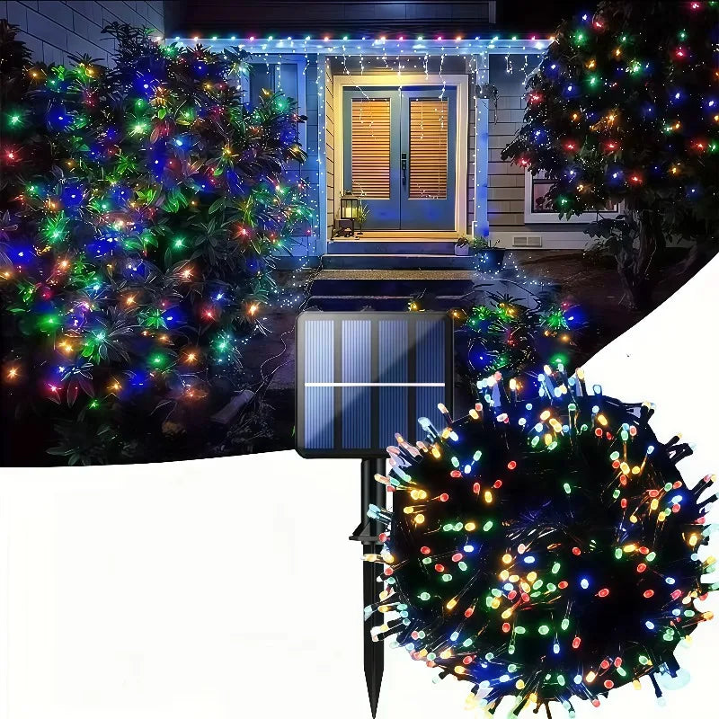 guirlande lumineuse solaire multicolore 100 leds ip65 moderne spikes