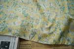 tissu polyester jaune vert blanc fleurs simple texture douce classique résistant printemps automne coudre