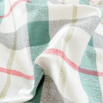 Housse de couette 100% coton rayée verte pour lit queen size