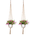 support plante suspendue macramé boho fibre végétale beige blanc noir artisanal