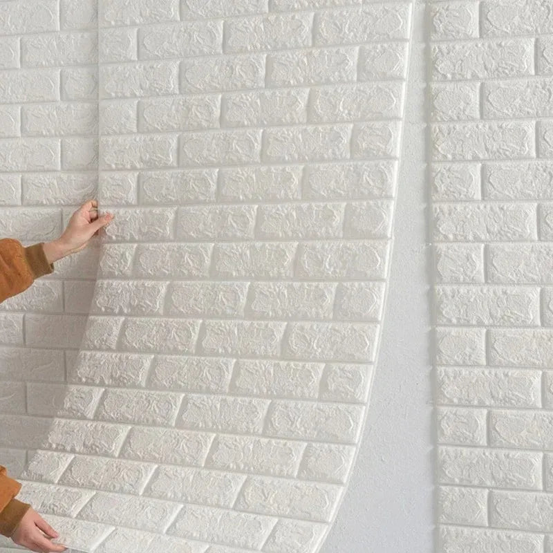 papier peint autocollant brique blanc moderne décoration mur salon chambre imperméable absorption son