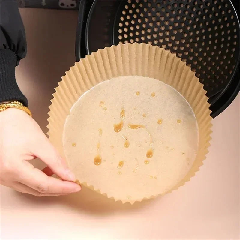 filtres papier cuisine sans huile rayures beige pratique économiques tapis cuisson friteuse air resistant