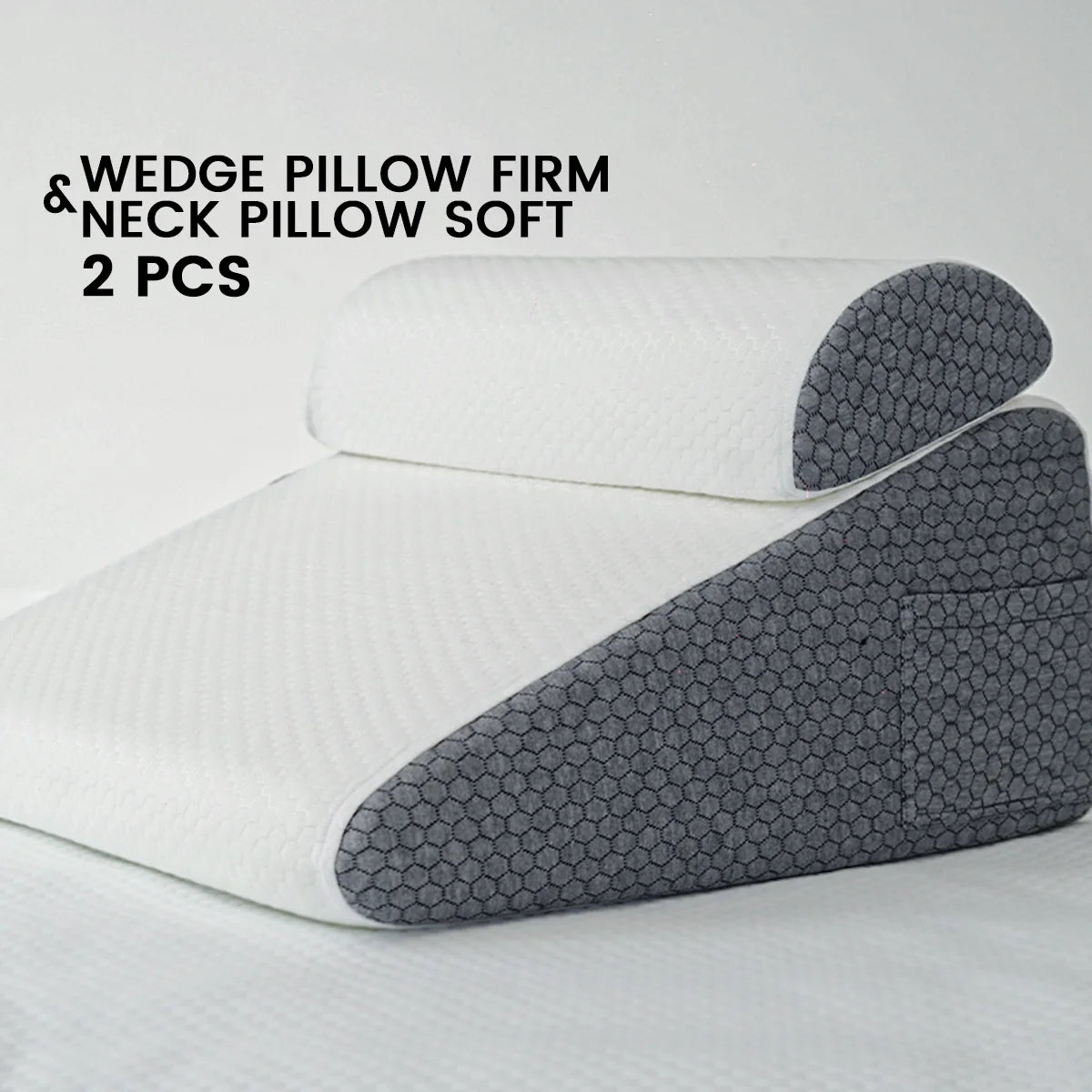 coussin cervical mousse mémoire forme coussin coin texturé polyester blanc gris contemporain