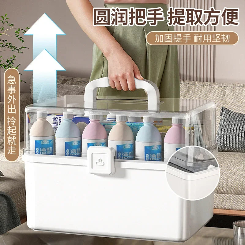 boîte rangement médicaments transparente moderne poignée anti humidité blanc storage ecofriendly