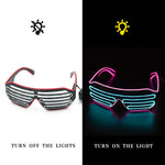 lunettes lumineuses led bleu rose lignes horizontales modernes élastiques événements halloween noël anniversaire