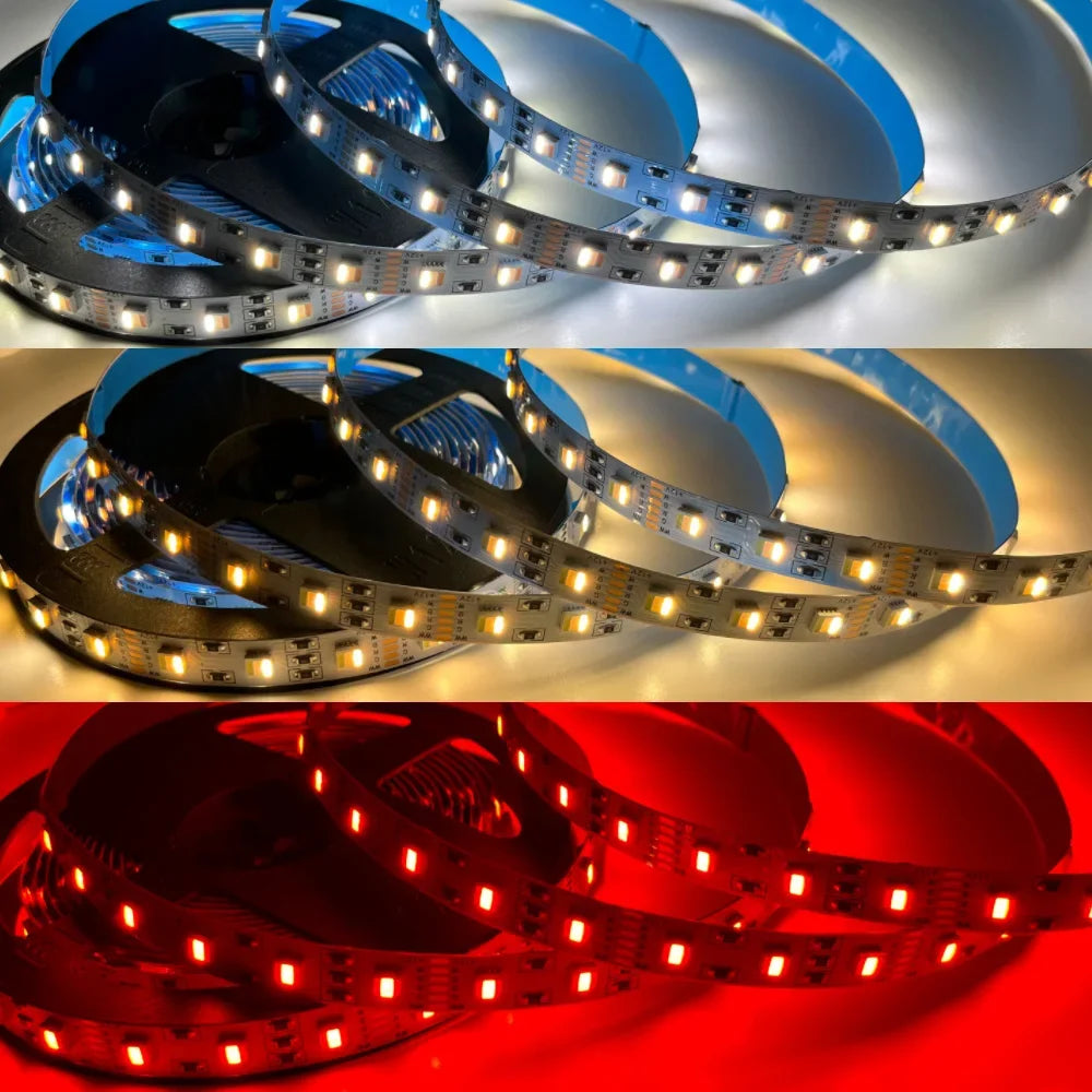 ruban led 5m 10m 15m 20m adhésif noir bleu rouge blanc zigbee rgbwww led