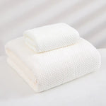 serviette bain microfibre bleu clair séchage rapide motif points adultes
