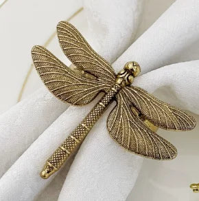 clips serviette or noir abeille détaillée artisanale rétro métal écologique pack six