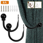 boucles rideau noir blanc modernes vis supports murales durable rondes lisses