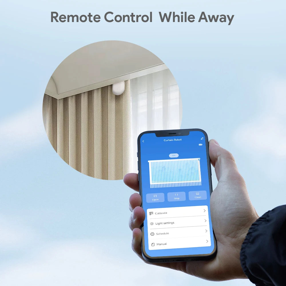 rideau motorisé blanc moderne adhésif bluetooth zigbee télécommande