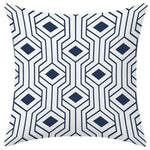lot housses coussin géométriques bleu marine canapé salon chambre moderne