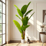 plante artificielle arbre bananier vert feuilles grandes moderne intérieur décoration maison shopping malls