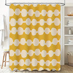 rideau douche jaune moderne motif cercles polyester respectueux environnement 180x180cm opaque annuaux suspension