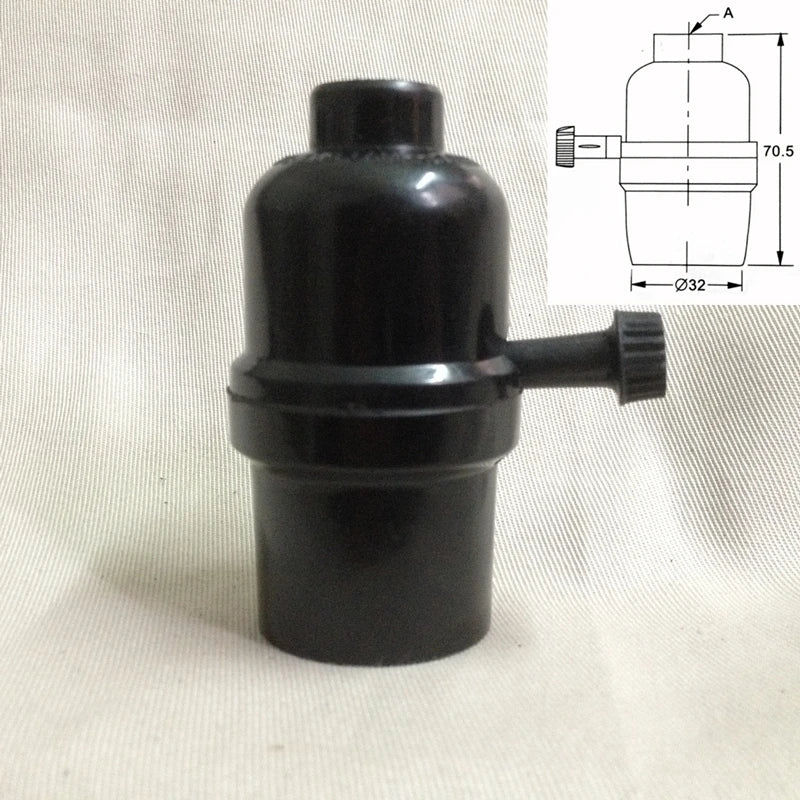 socle lampe moderne bakélite noir interrupteur chaîne cloche dorée ul certification đèn