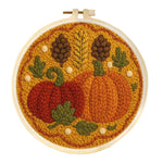 kit broderie punch needle débutants motif floral aiguille fil tissu multicolore artisanal instructions anneaux
